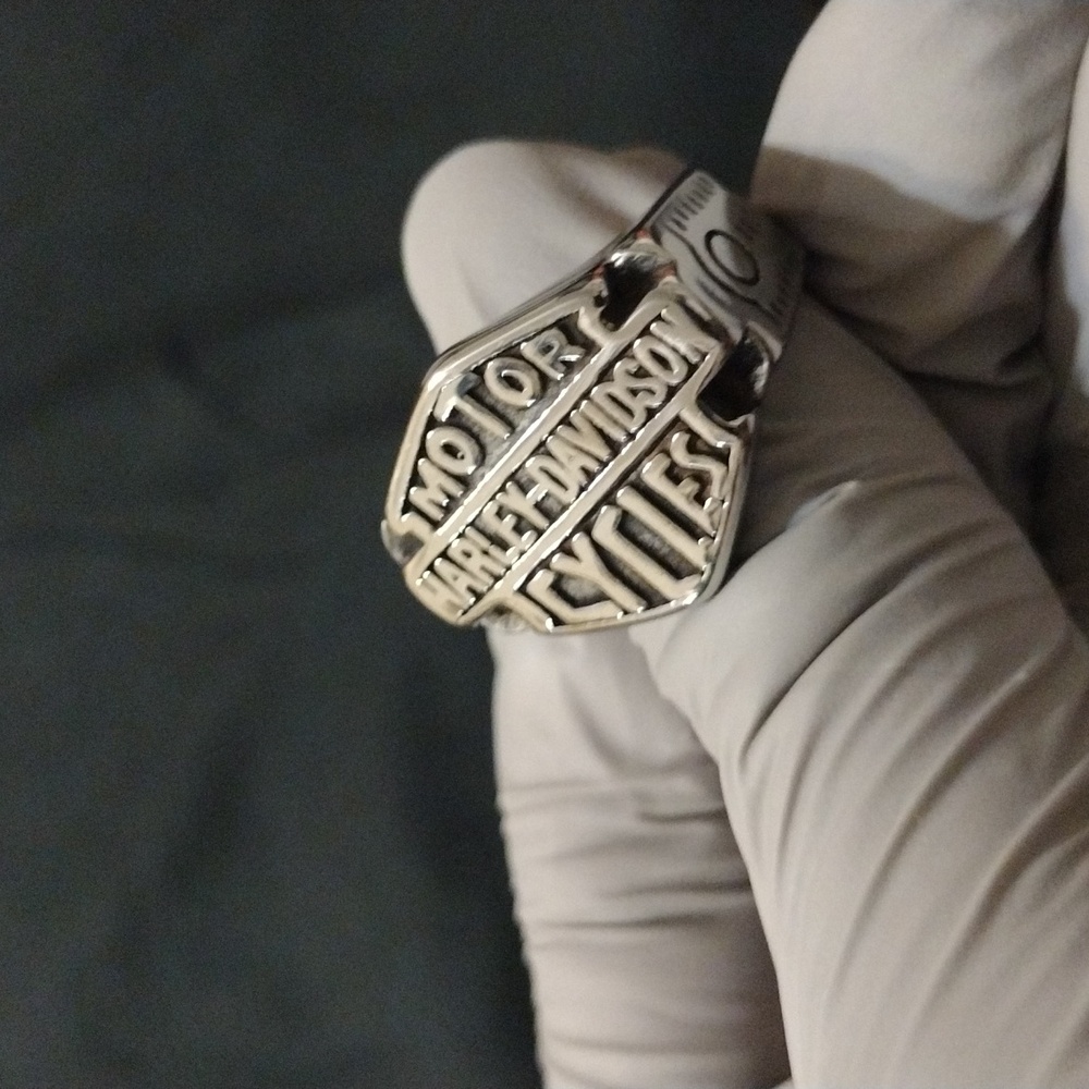 Vintage Harley-Davidson Motor Stainless Steel Ring - Picture 3 of 13
